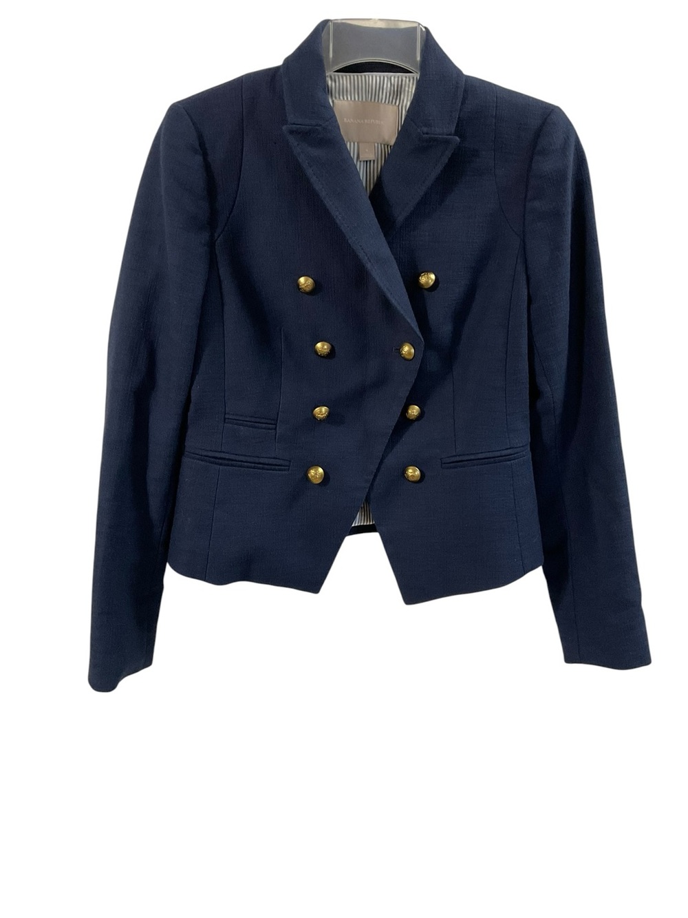 Banana Republic Military Cut Away Sailor Blazer Double Breasted Navy sz. 4 - Picture 7 of 16